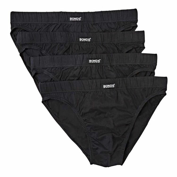 Bonds Hipster Brief 4 Pack Black