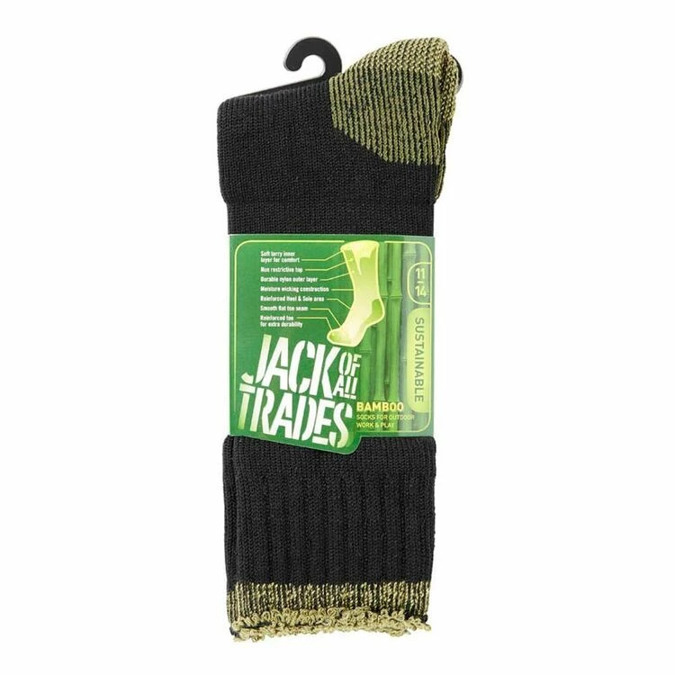 Jack Of All Trades Bamboo Outdoor Socks Black