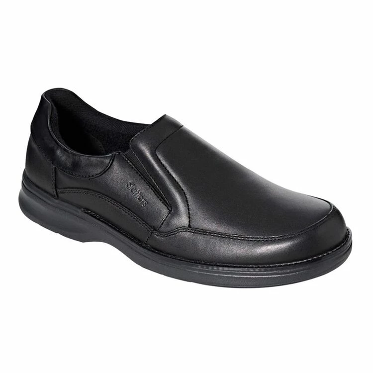Slatters Ashford Leather Gusset Slip On Business Shoes Black - Image 2