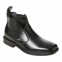 Hush Puppies Heat Leather Elastic Gusset Boots Black