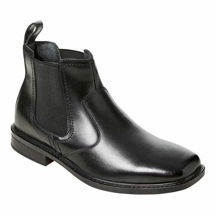 Hush Puppies Heat Leather Elastic Gusset Boots Black