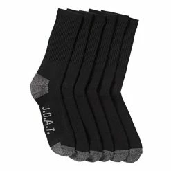 Jack Of All Trades Cotton Crew Action Socks 3 Pack Black