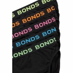 Bonds Hipster Brief 5 Pack Black Multicoloured