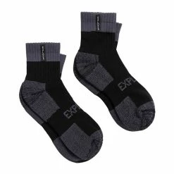Explorer Tough Work Quarter Crew Socks 2 Pack Black