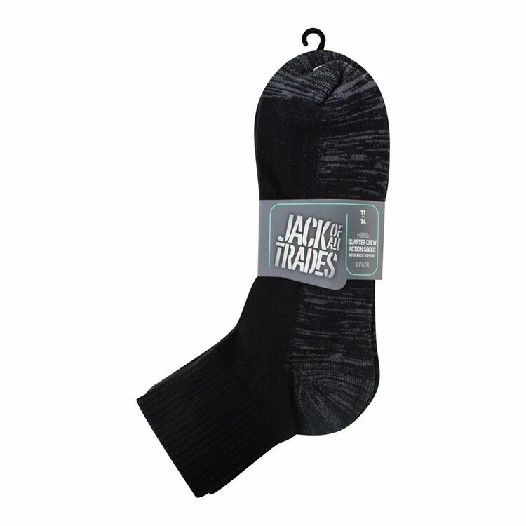 Jack Of All Trades Action Cotton Sport Sock Black