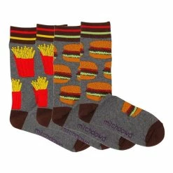 Mitch Dowd Burger Fries Socks 2 Pack Men's Socks Grey 8+
