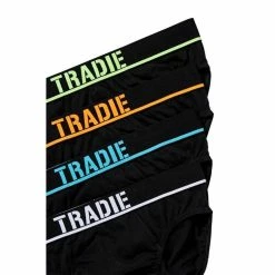 Tradie Black Brief 4 Pack Black