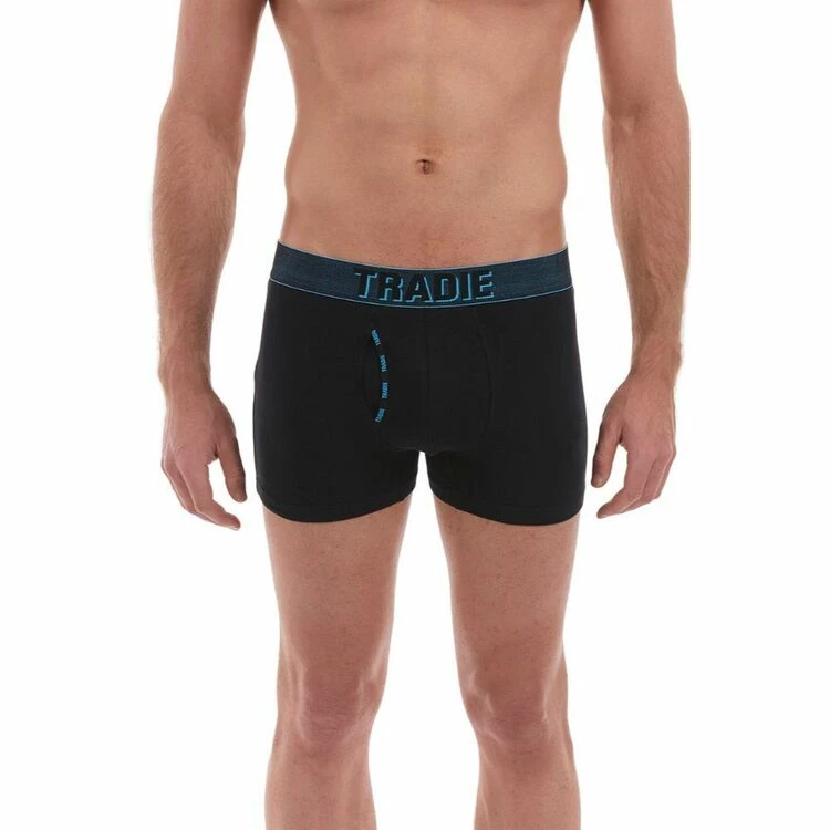 Tradie Black Men's Cotton Fly Front Trunk 3 Pack Black - Image 8