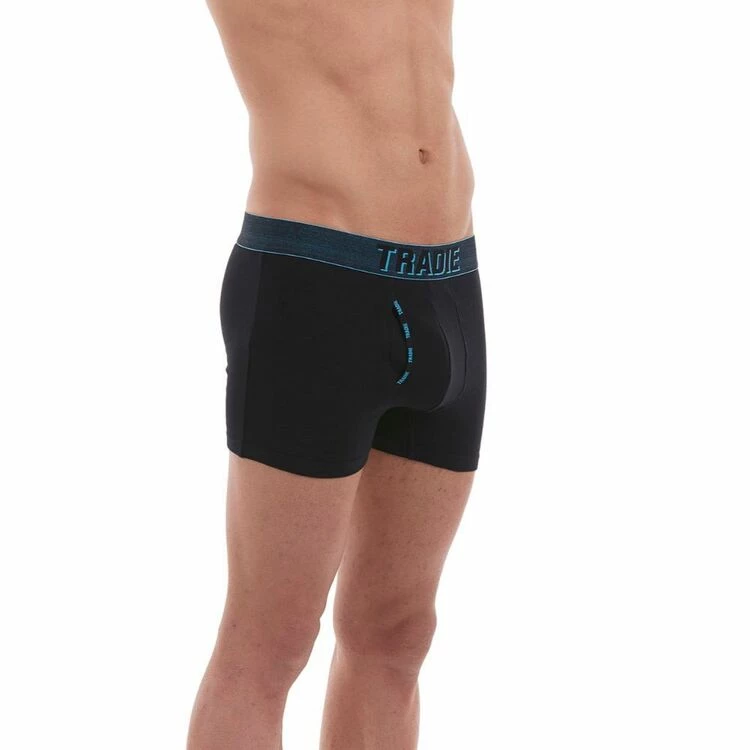 Tradie Black Men's Cotton Fly Front Trunk 3 Pack Black - Image 7