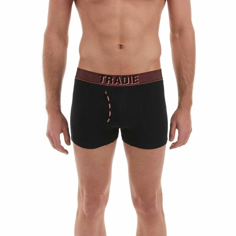 Tradie Black Men's Cotton Fly Front Trunk 3 Pack Black - Image 5