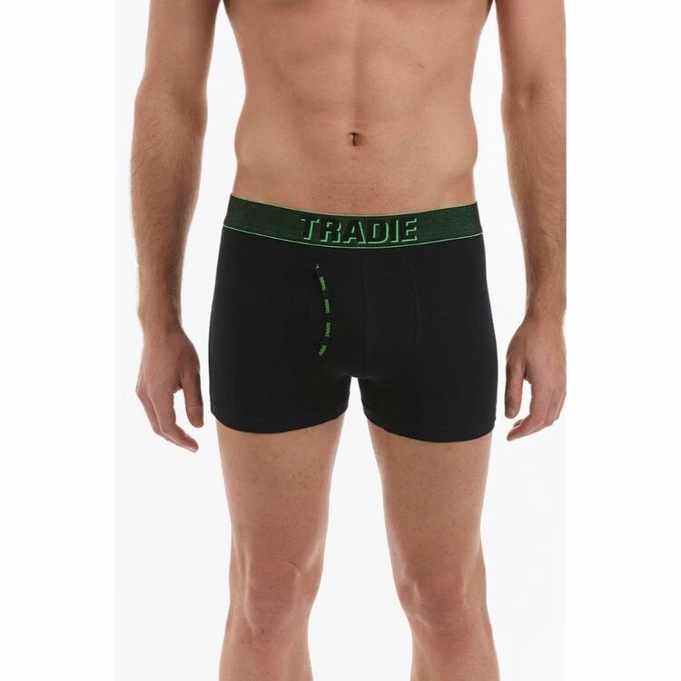 Tradie Black Men's Cotton Fly Front Trunk 3 Pack Black - Image 2