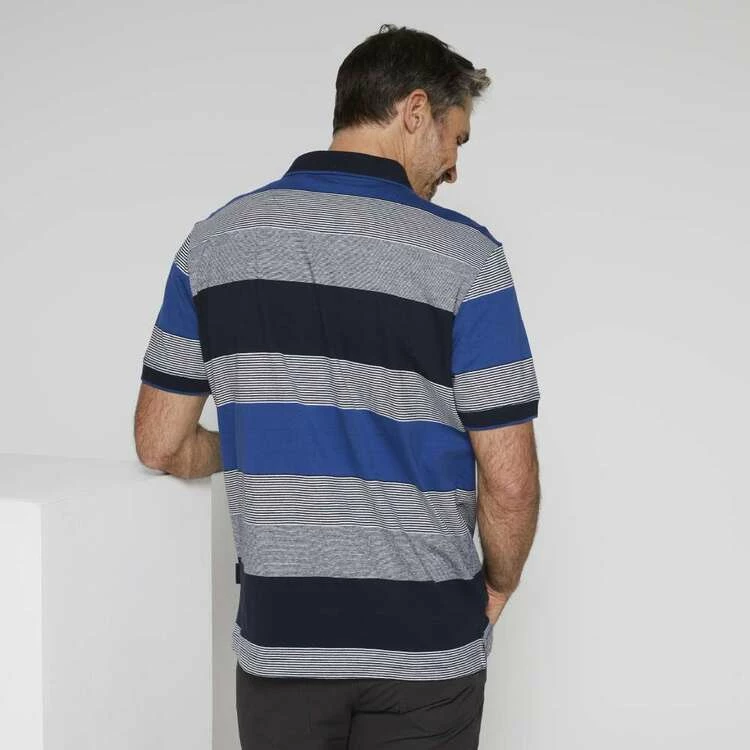 Bronson Casual Eden Stripe Jersey Polo Light Blue - Image 3