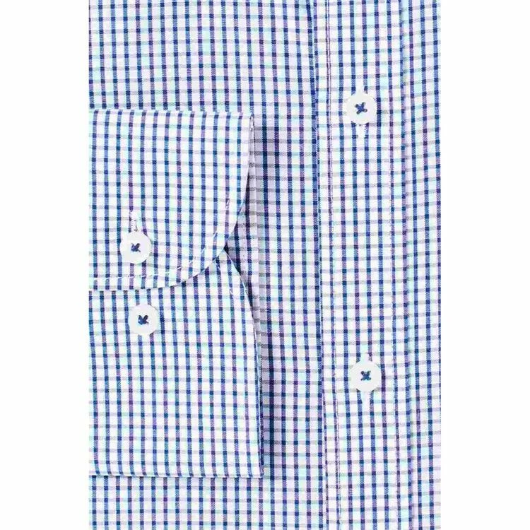 Van Heusen Men's Classic Fit Check Business Shirt White & Navy 38/86