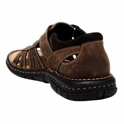 Hush Puppies Whip Closed Back Leather Sandals Brown