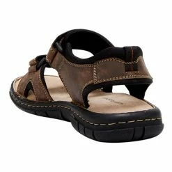 Hush Puppies Wick Leather Adjustable Sandals Brown