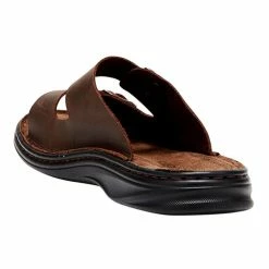 Slatters Bay Leather Double Buckle Slide Brown