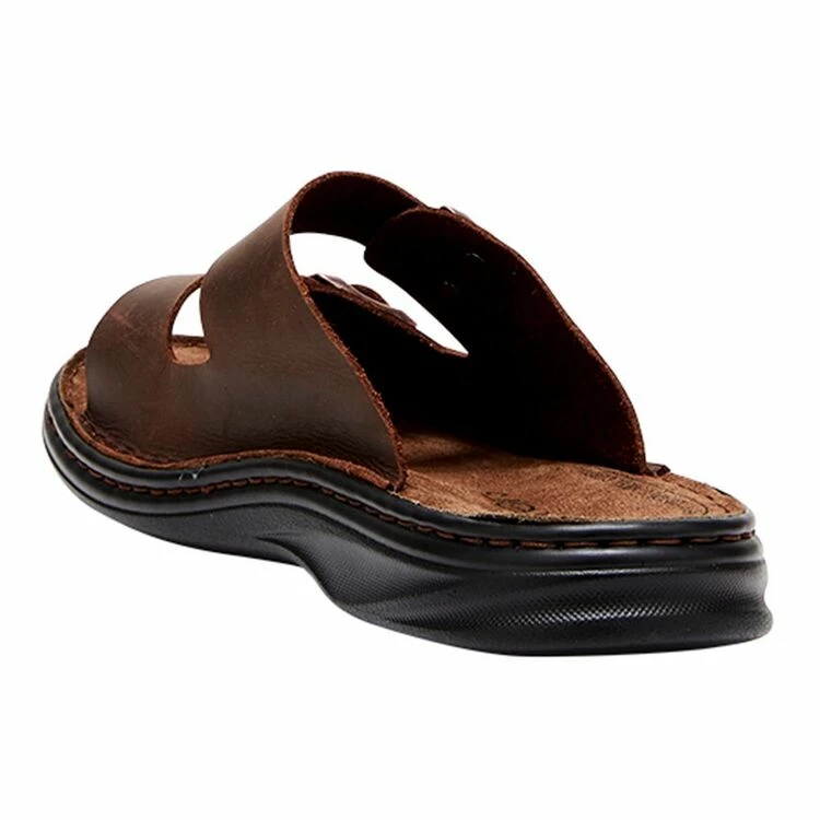 Slatters Bay Leather Double Buckle Slide Brown