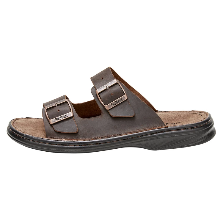 Slatters Bay Leather Double Buckle Slide Brown - Image 6