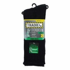 Tradie Black Bamboo Work Socks 2 Pack Black