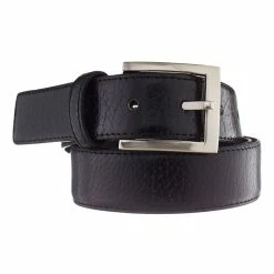 Bronson Casual Textured Leather Belt With Stitching 32mm Black
