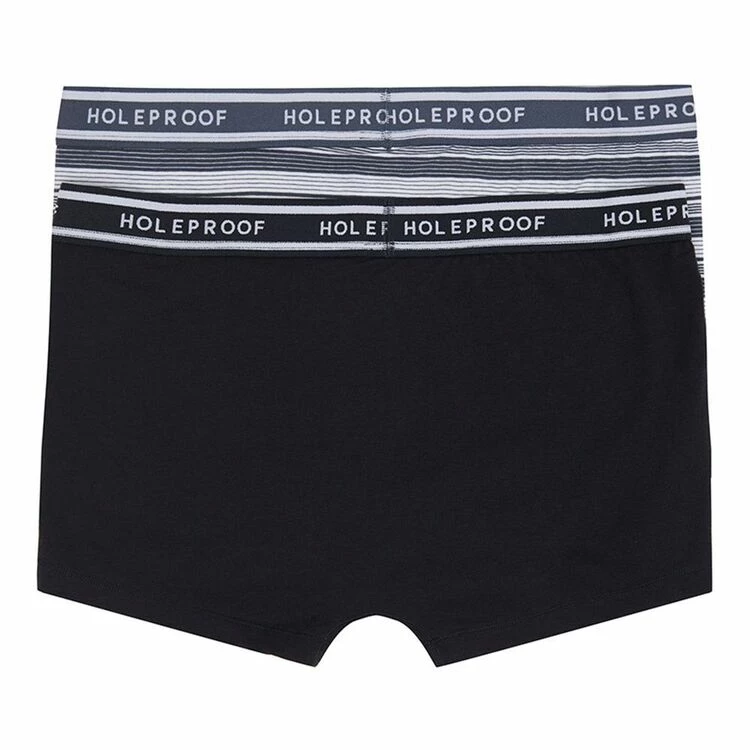 Holeproof Stripe Trunk 2 Pack Black Grey