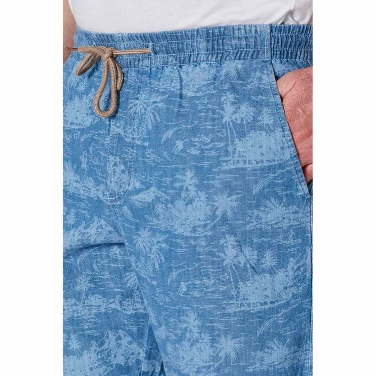 JC Lanyon Printed Volley Short Light Blue X Large
