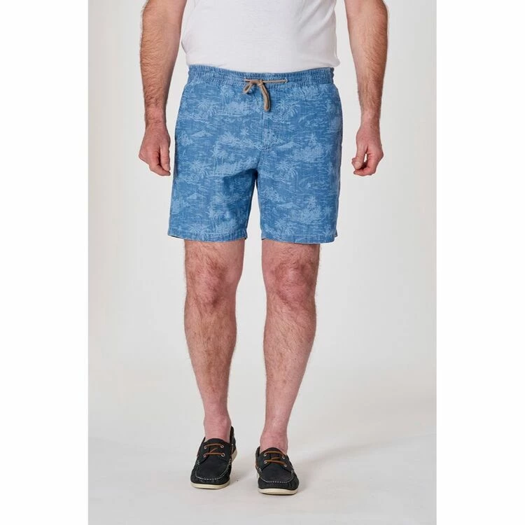 JC Lanyon Printed Volley Short Light Blue X Large - Image 4