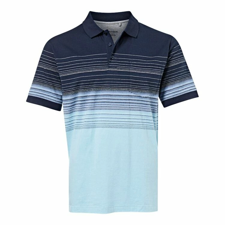 Bronson Casual Men's Balwyn Cotton Jersey Polo Blue - Image 8