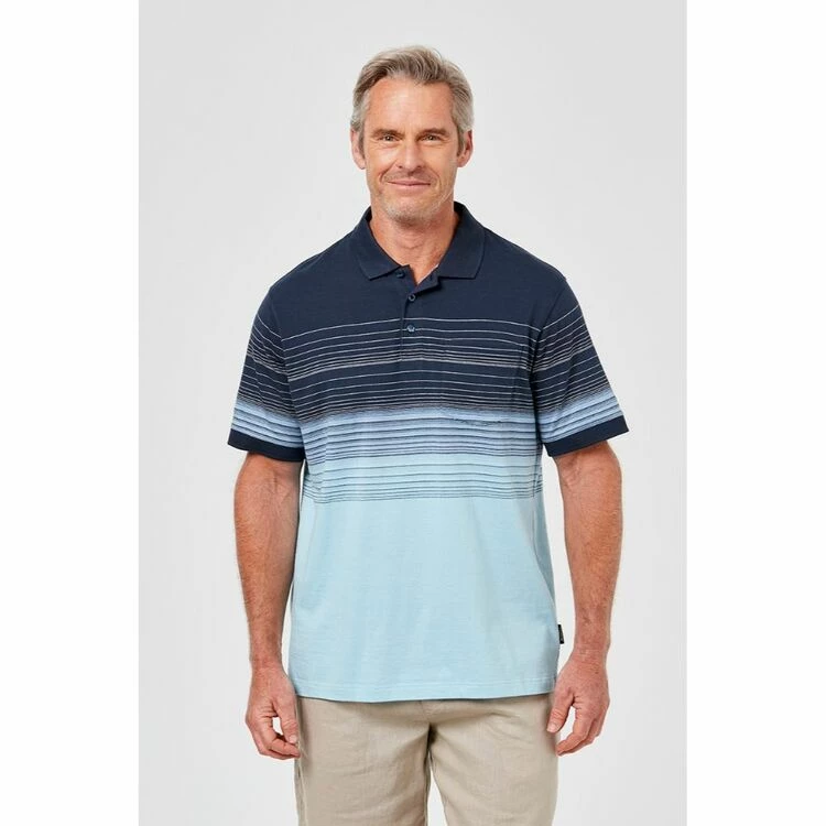 Bronson Casual Men's Balwyn Cotton Jersey Polo Blue - Image 9