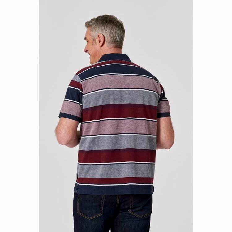 Bronson Casual Men's Westbury Birdseye Cotton Polo Berry - Image 2