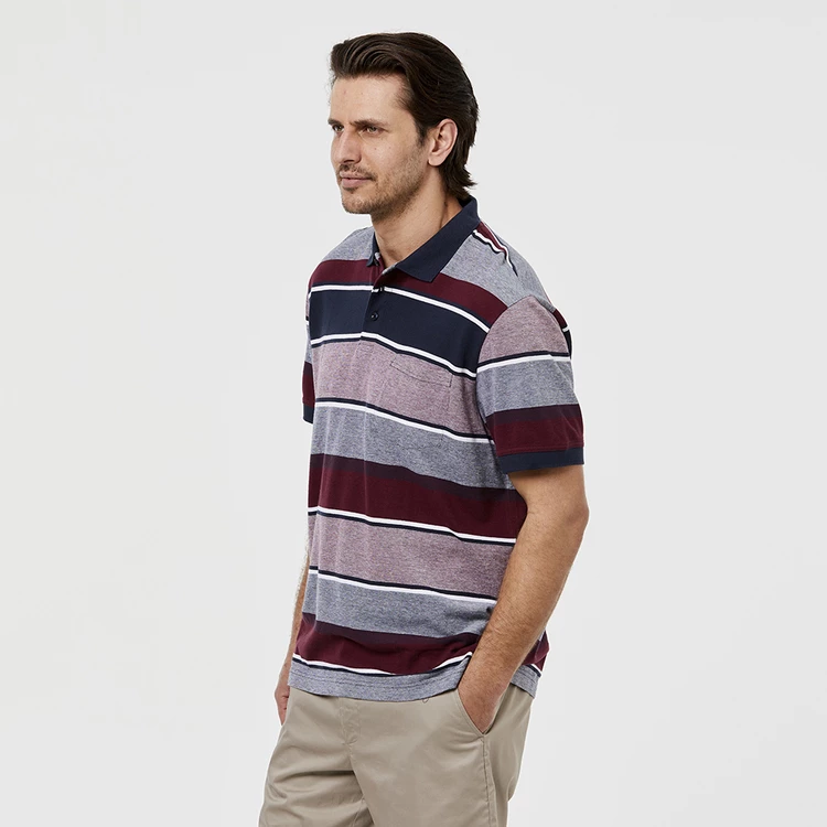 Bronson Casual Men's Westbury Birdseye Cotton Polo Berry - Image 5
