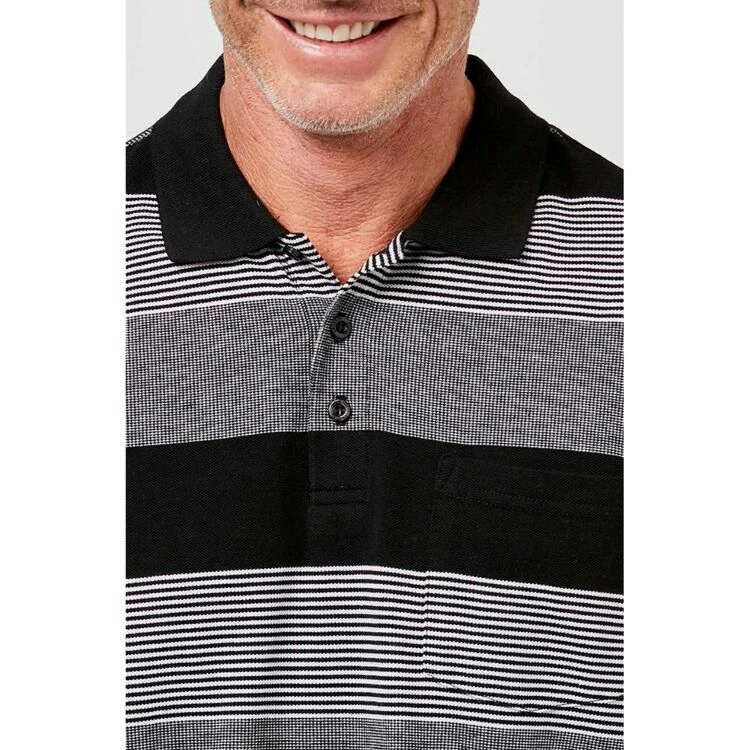 Bronson Casual Men's Acton Cotton Pique Polo Black - Image 5