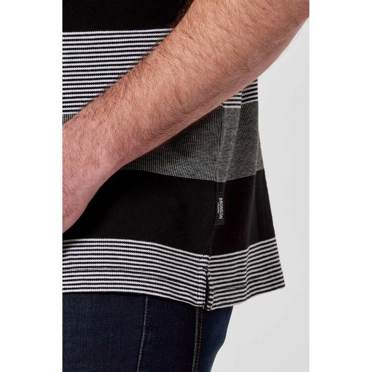 Bronson Casual Men's Acton Cotton Pique Polo Black - Image 4