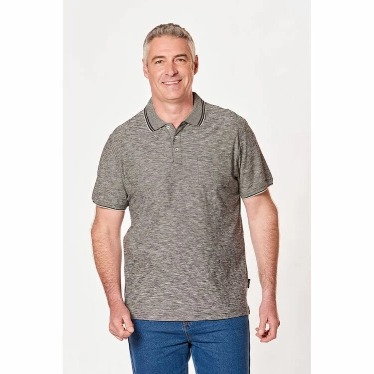 Bronson Casual Men's Noble Cotton Reverse Stripe Polo Black - Image 4