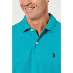 U.S. Polo Assn. Short Sleeve Regular Fit Cotton Pique Polo Aqua