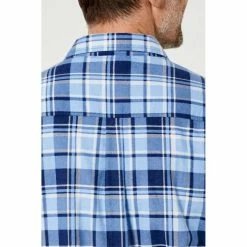 Bronson Basic Men's Echuca Cotton Printed Flannelette Shirt Blue Check
