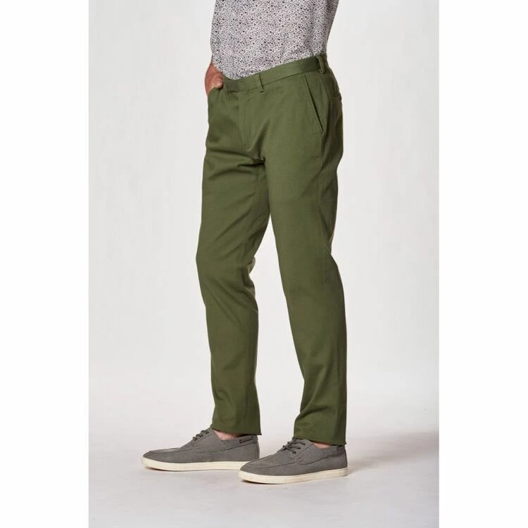 Brooksfield Cotton Stretch Tailored Chinos Khaki - Image 3