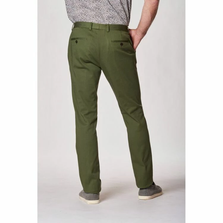 Brooksfield Cotton Stretch Tailored Chinos Khaki - Image 2