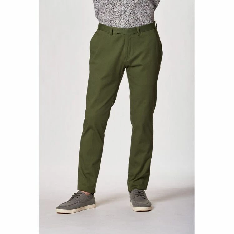 Brooksfield Cotton Stretch Tailored Chinos Khaki - Image 4