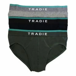 Tradie Black 3 Pack Jammin Jungle Brief Grey & Black X Large