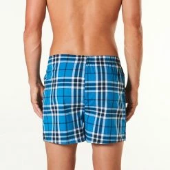Mitch Dowd Harvey Check Stretch Boxer Men's Underwear Blue