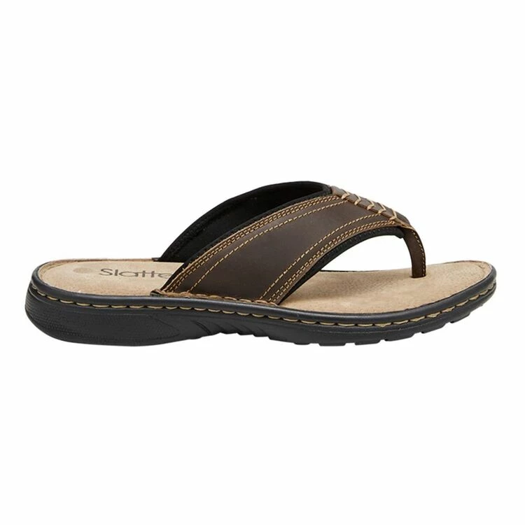 Slatters Taree Men's Slide Brown - Image 4