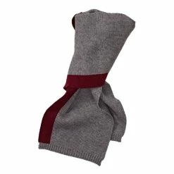 Bronson Casual Clunes Stripe Edge Scarfe 180x23cm Charcoal & Burgundy