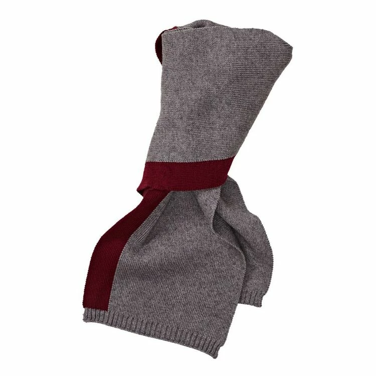 Bronson Casual Clunes Stripe Edge Scarfe 180x23cm Charcoal & Burgundy