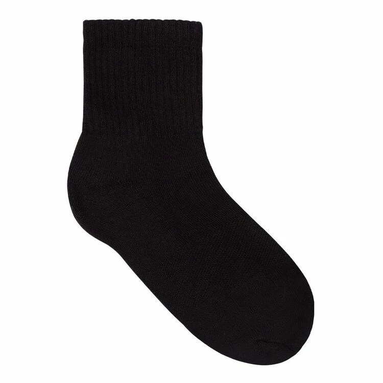 Underworks Eco Friendly Bamboo Sport Quarter Crew Socks 3 Pack Black