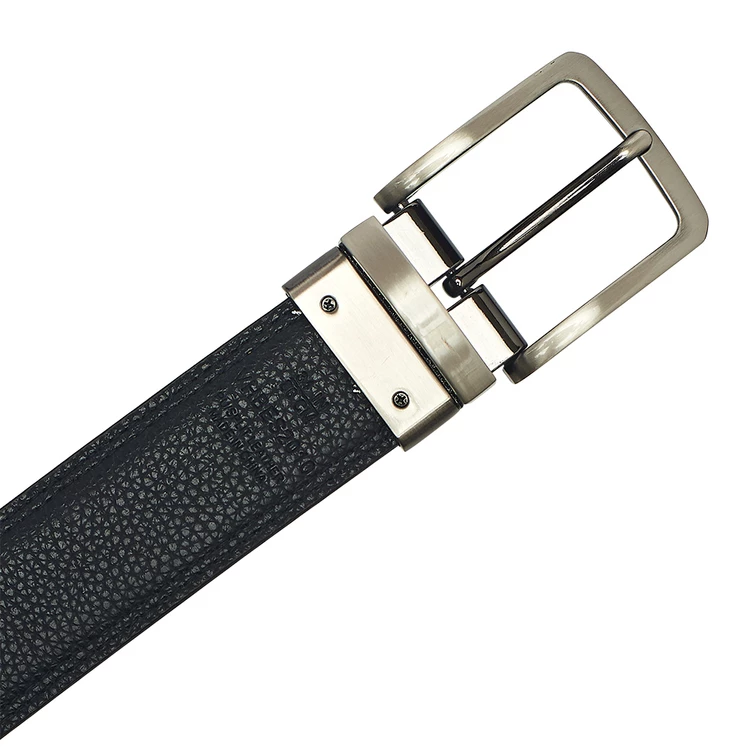 Van Heusen Pin Buckle Stitched Edge Rev Belt Black & Tan