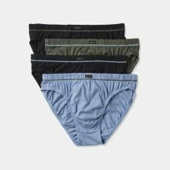Holeproof Tunnel Elastic Brief 4 Pack Black & Blue Green