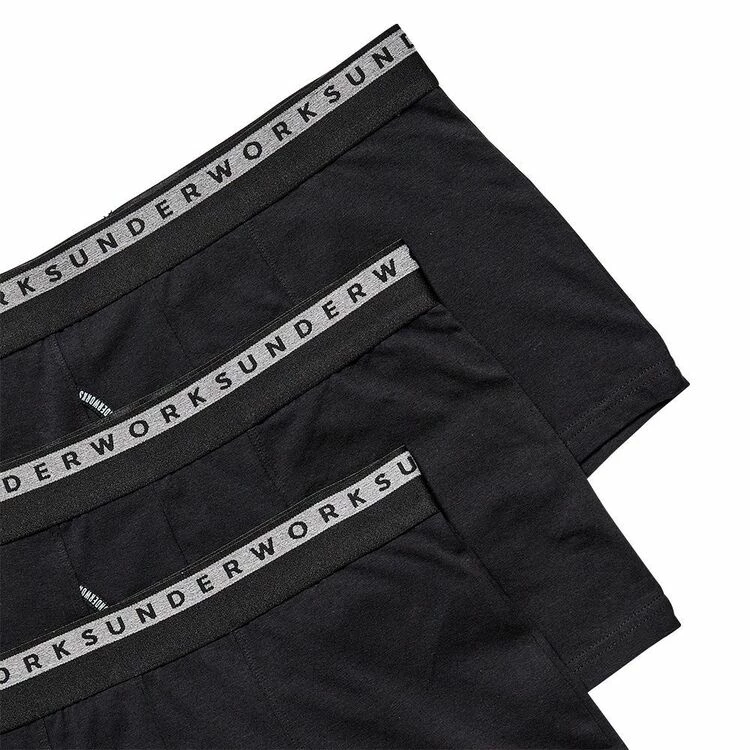 Underworks Fly Front Trunk 3 Pack Black Small