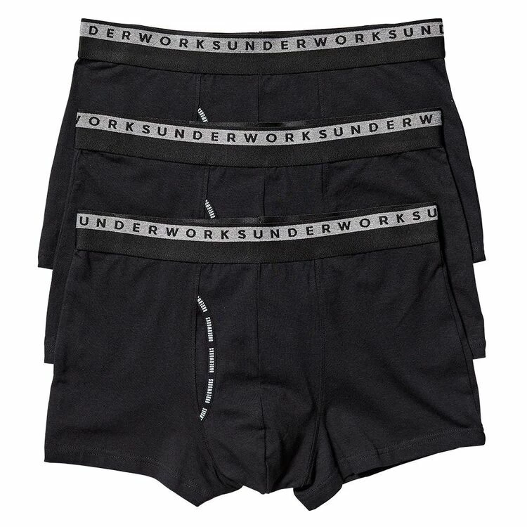 Underworks Fly Front Trunk 3 Pack Black Small - Image 2