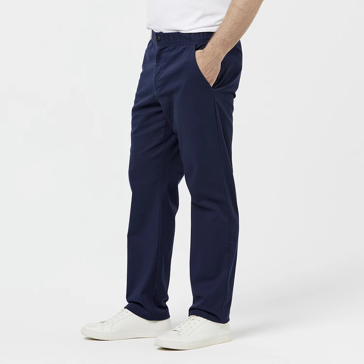 Bronson Casual Mosman Elastic Waist Chino Pants With Drawstring Navy XX Large - Image 3
